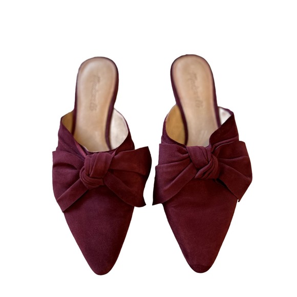 Madewell Shoes - Madewell Women's Burgundy Suede Pointed Toe Flats Size 8.5